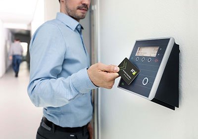 using a key card to bypass security